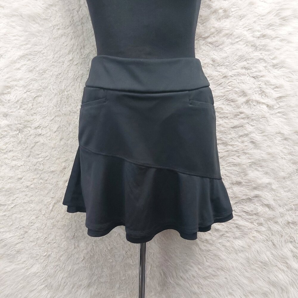Adidas Woman's Black Pockets Asymmetry Raffle Tennis Skort Size XS
